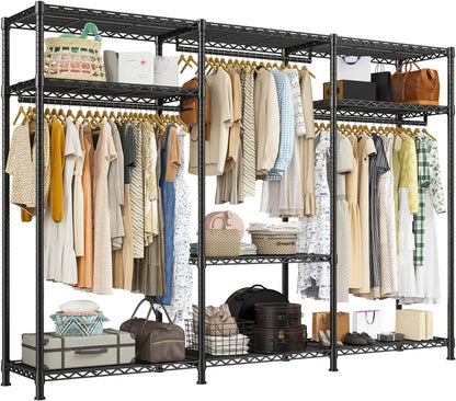 Clothes Rack Heavy Duty Clothing Rack Load Clothing Racks for Hanging Clothes Adjustable Wardrobe Closet Portable