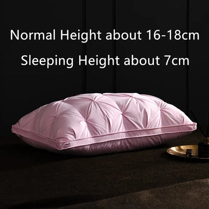 Luxury Goose Down Feather Pillows Inserts, Pinch Pleat Design Standard Queen Size Super Support 5 Star Hotel Bed Sleeping Pillow