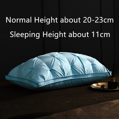 Luxury Goose Down Feather Pillows Inserts, Pinch Pleat Design Standard Queen Size Super Support 5 Star Hotel Bed Sleeping Pillow