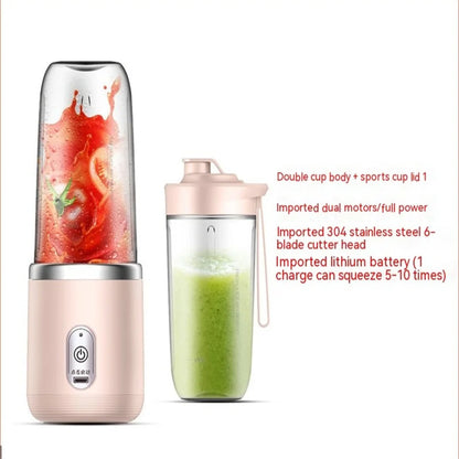 Electric Wireless Juicer With 6 Blades Juicer Fruit drink Cup Automatic Mini Electric Juicer Smoothie Blender Ice Crush 400ml